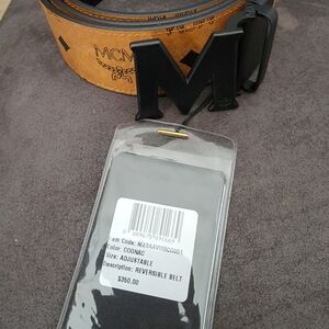 MCM Cognac and Black Men's Belt